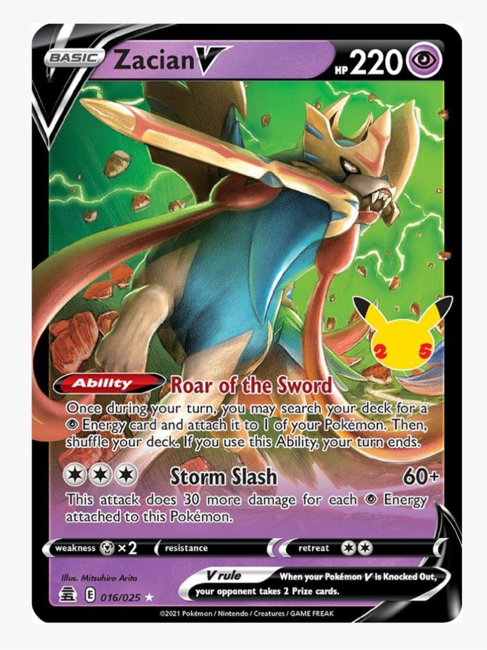 Zacian V Celebrations Pokemon Trading Card
